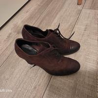 scarpe francesine in pelle con tacco n.36