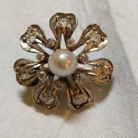 spilla in oro argento e diamanti 