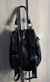 Zaino/borsa nera in ecopelle
