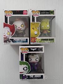 Lotto 3 funko pop pennywise bart joker 777 1027