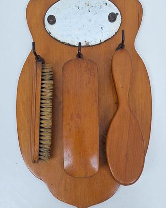 antico set spazzole pulizia scarpe vintage(arredo)