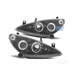 FARI PEUGEOT 307 01-05 ANGEL EYES FONDO NERO H7 H1