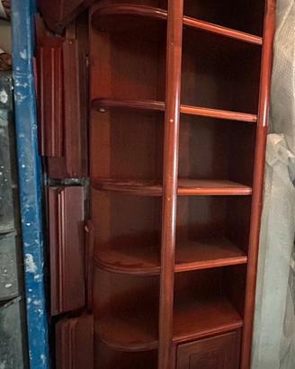armadio/libreria con scaffali e ante in legno