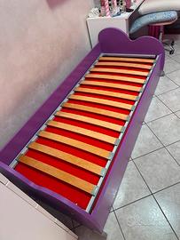 letto singolo  a doghe con ruote piu  Memory 
