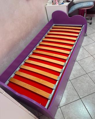 letto singolo  a doghe con ruote piu  Memory 
