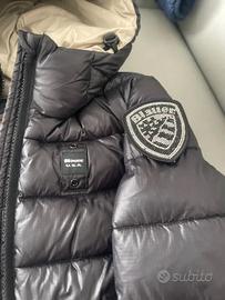 Blauer piumino bambina con stemma brillantini