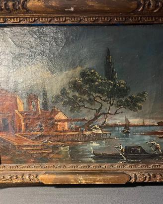 Veduta veneziana antica XIX aec. - stile Guardi