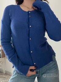 Maglione cardigan misto cashmere lana
