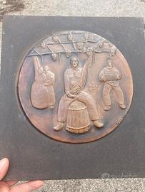 Piatto rame sbalzato P. Bidischini