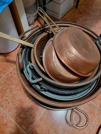 Pentolame vario in Rame. Nuovo mai usato. 
