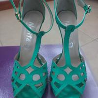 Sandali Tacco 12 Turchese Novità – Vera Pelle