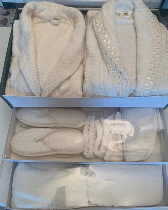 Set Bagno Ricamato in Spugna Cotone