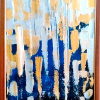 Quadro acrilico su panello con cornice, firmato