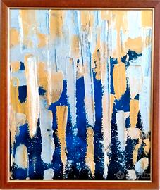 Quadro acrilico su panello con cornice, firmato