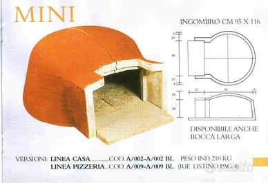 Forni grezzi a legna ad uso domestico da rivestire