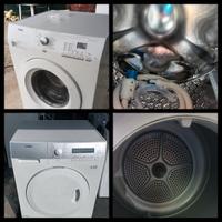 lavatrice + asciugatrice garantite AEG slim 55cm 