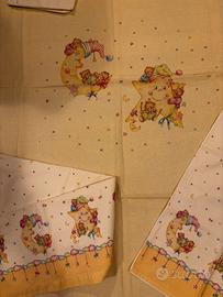 Coordinato lenzuolo e copriletto lettino in cotone