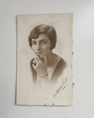 FOTO RITRATTO DONNA DEL 1929 FORMATO CARTOLINA