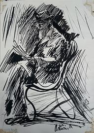 Antonio Asturi, dipinto tecnica mista 