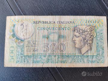 banconota 500 lire repubblica italiana