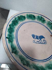 ANTICO FANGOTTO SICILIANO IN CERAMICA DI CALTAGIRO