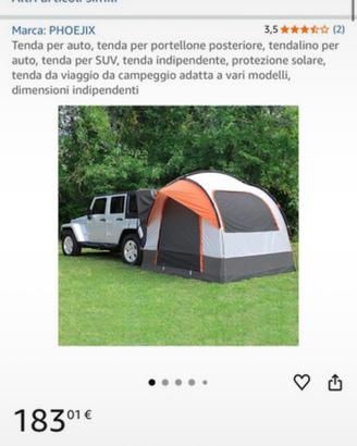 Tenda da campeggio per cofano