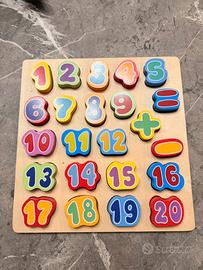 Gioco numeri in legno