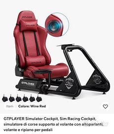 Simulatore di guida GTPLAYER + Volante e Pedaliera