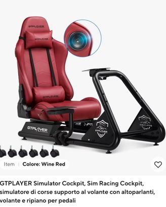 Simulatore di guida GTPLAYER + Volante e Pedaliera