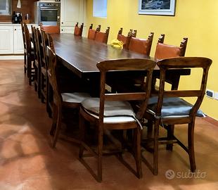 TAVOLO ARTIGIANALE IN NOCE – IMPONENTE ED ELEGANTE