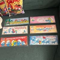 Puffi N.6 pacchetti blister biglietti inviti lotto