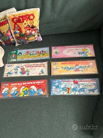 Puffi N.6 pacchetti blister biglietti inviti lotto