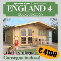 CASETTA DI LEGNO ENGLAND4 505x505x256h - 40mm