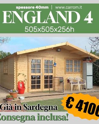 CASETTA DI LEGNO ENGLAND4 505x505x256h - 40mm