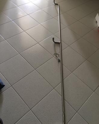 Asta per tenda e anelli in acciaio cromato