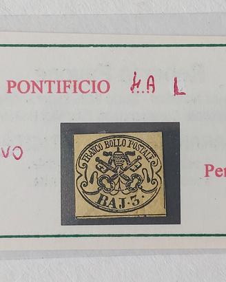 1852 Francobollo 3 baiocchi Stato Pontificio