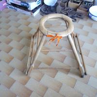 Girello bimbi in legno con ruote anni 40/ 50