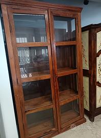 Vetrina etnica indiana in legno massello