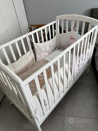 Lettino per bambini con cassetto materasso corredo
