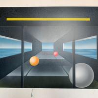 Tre Opere di FAUSTO SALOMONI Pannelli aerografi