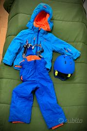 BRUGI Tuta sci 2 pezzi + casco 3/4 anni 98/104 cm