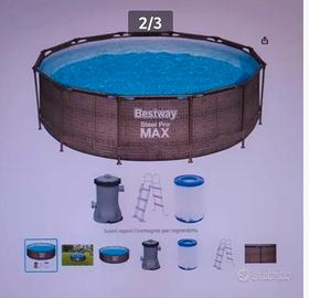 piscina Bestway + motore sabbia + kit pulizia