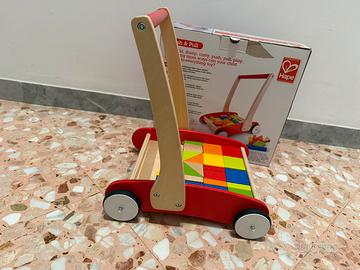 Carrello primi passi HAPE legno blocchi colorati