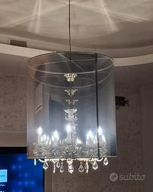Lampadario con paralume trasparente