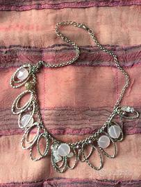 Collana quarzo rosa e perle di fiume