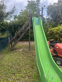 Scivolo Gigante da Giardino in Legno e Plastica