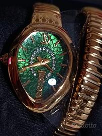 Orologio Donna Just Cavalli a Serpente Oro e Verde