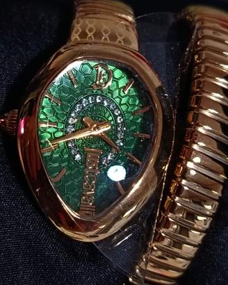 Orologio Donna Just Cavalli a Serpente Oro e Verde