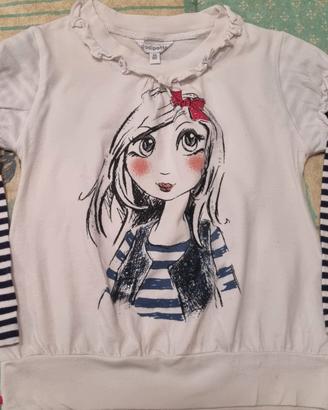 maglietta bimba 4 anni stampa deliziosa  cotone