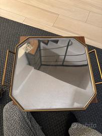 vassoio vintage con base a specchio